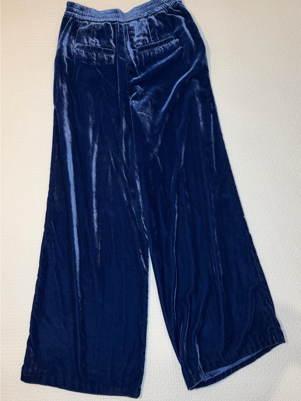 Wide Leg Velvet Pants by Anthropologie Deep Navy in Size Small - Picture 6 of 12